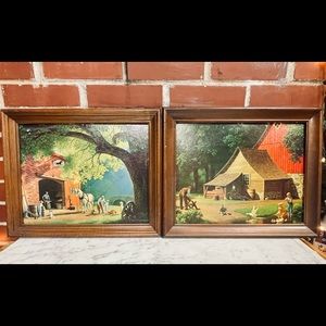 Vintage Paul Detlefsen Framed Lithograph Boards